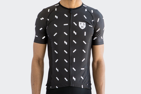 Men's Race Fit Black Sprinkles Jersey