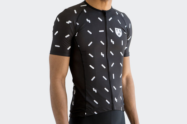 Men's Race Fit Black Sprinkles Jersey