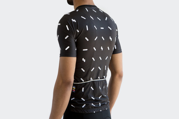 Men's Race Fit Black Sprinkles Jersey