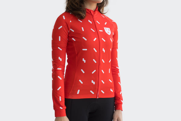 Women's Red Sprinkles Long Sleeve Jersey
