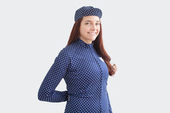 Women's Navy Polka Dot Long Sleeve Jersey
