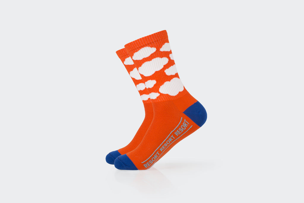 Orange Ribbed Cloud Socks — Tenspeed Hero