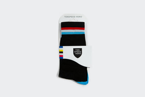 Black + 3 Stripe Sock